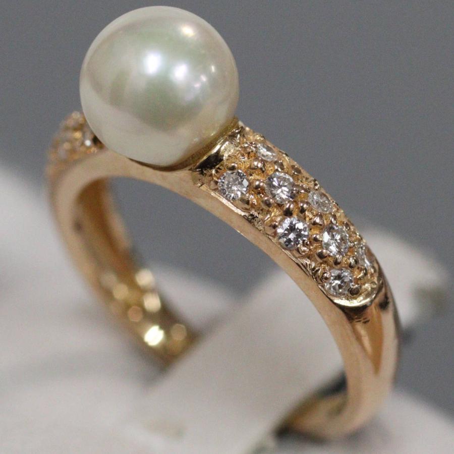 STAR JEWELRY（スタージュエリー） K18PGパールダイヤモンドリング