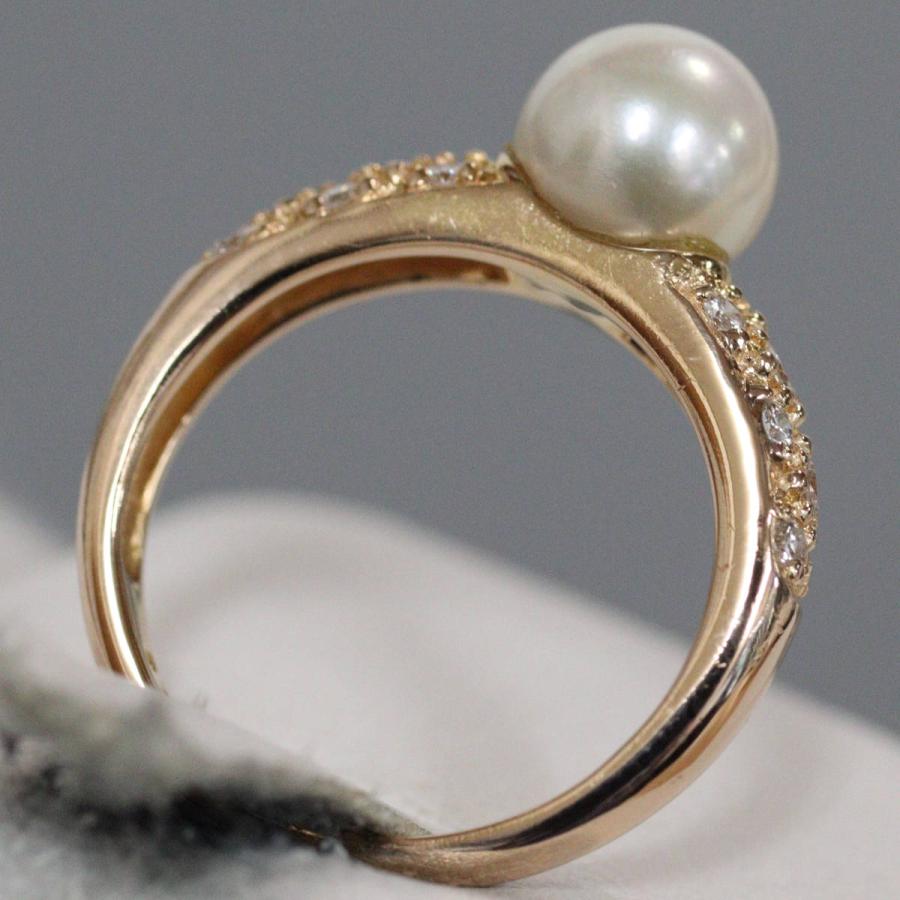 STAR JEWELRY（スタージュエリー） K18PGパールダイヤモンドリング