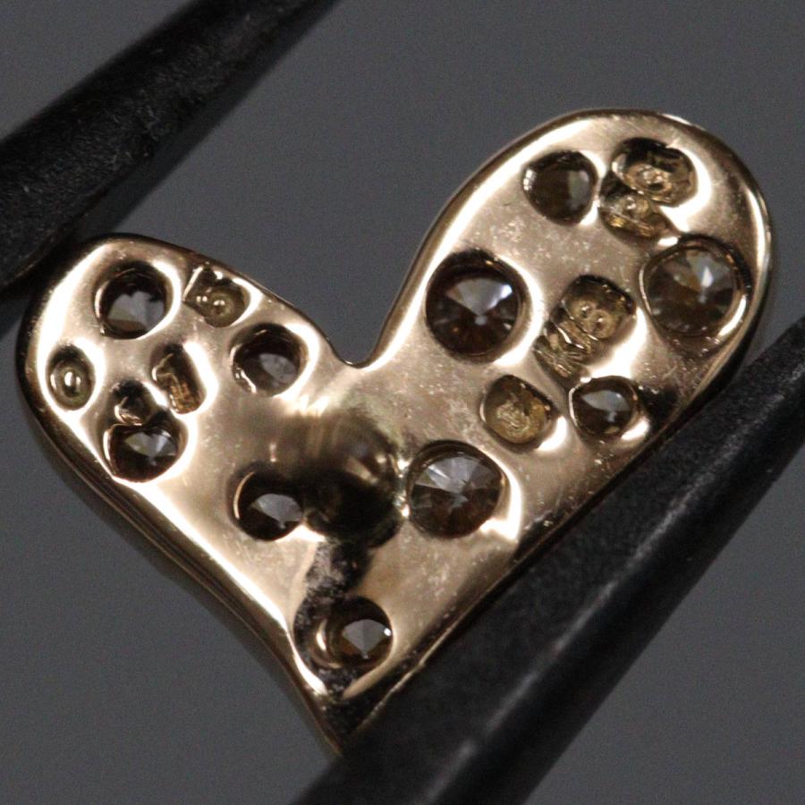 K18PG/YGダイヤモンドピアス ハート D0.15×2 1.1g ピンクゴールド 