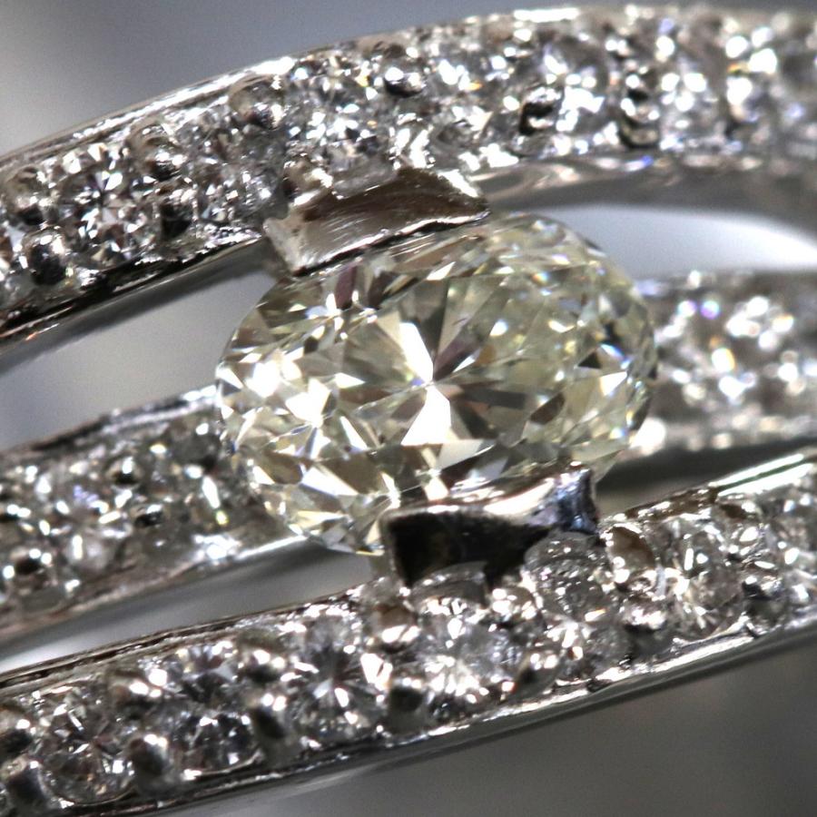 Pt900オーバルカットダイヤモンドリング D0.40 D0.47 8.3g #10 : 9717  