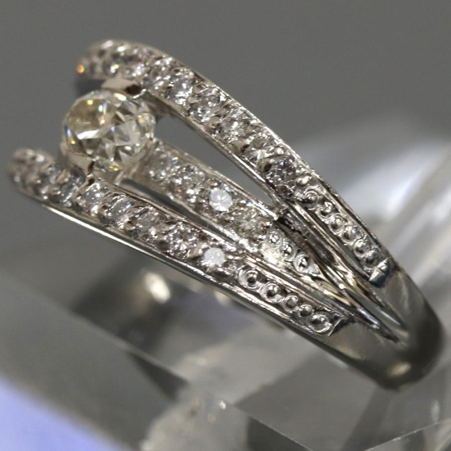 Pt900オーバルカットダイヤモンドリング D0.40 D0.47 8.3g #10 : 9717  