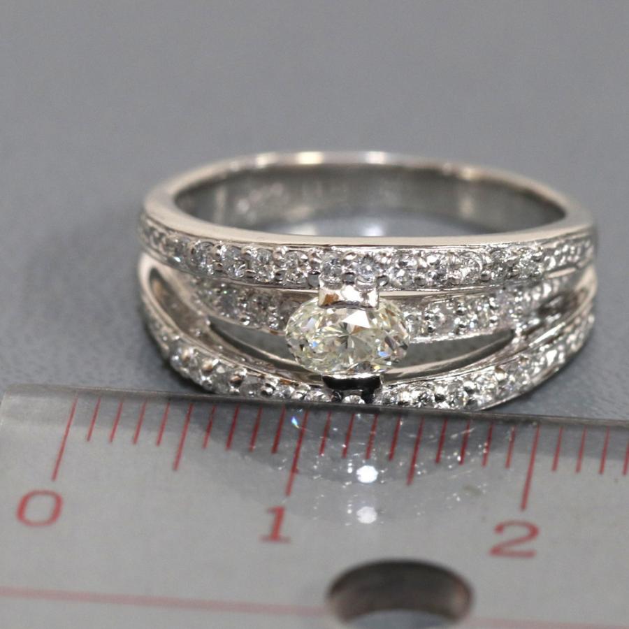 Pt900オーバルカットダイヤモンドリング D0.40 D0.47 8.3g #10 : 9717  