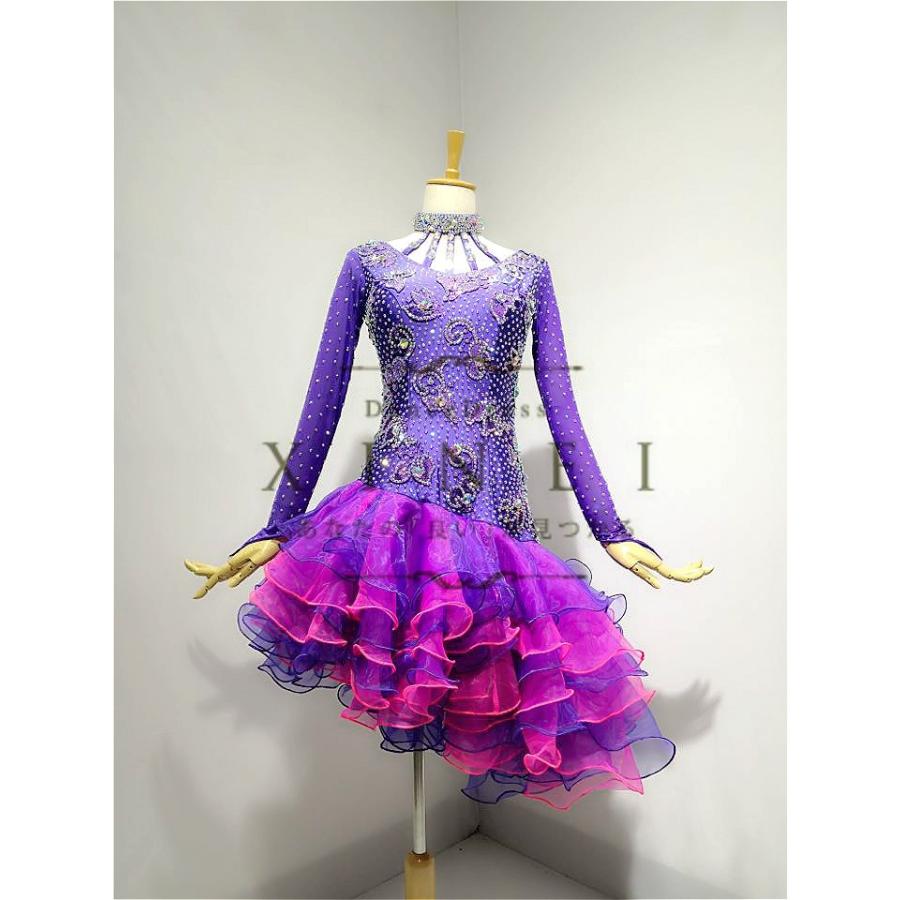 送料無料 社交ダンスドレス ラテンドレス モダンドレス ロングスカート オーダーメード ダンスウエア 競技 社交ダンス ダンス バレエ デモ ダンス衣装 ワンピース オーダーメード 0112 Xineiダンスドレス