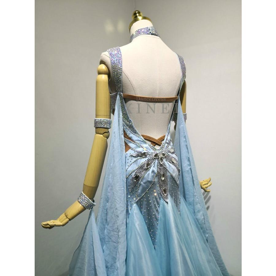 社交ダンスドレス　 ラテンドレス　モダンドレス　ロングスカート　ダンスウエア　競技　デモ　パーティー　ダンス衣装　ワンピース 012146_6