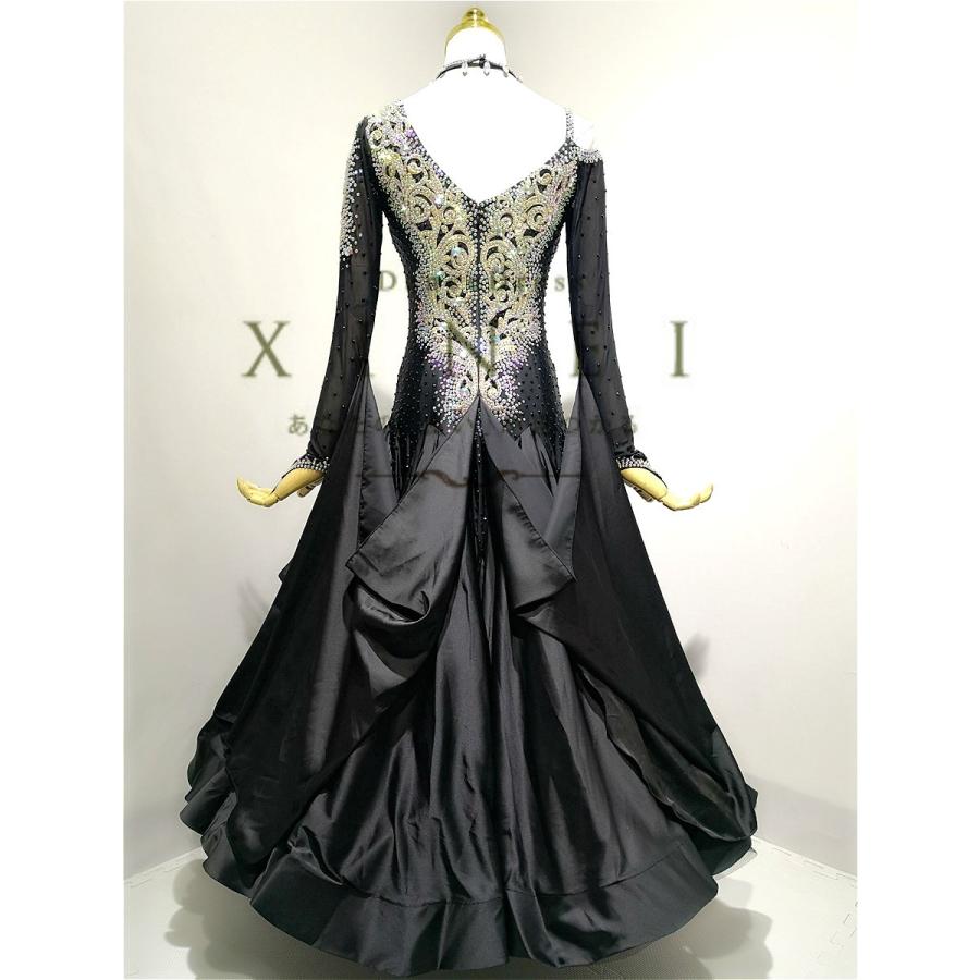 高評価続出！ 社交ダンスドレス　 ラテンドレス　モダンドレス　ロングスカート　ダンスウエア　競技　デモ　パーティー　ダンス衣装　ワンピース 012176 【PET1190361628】(43010円)