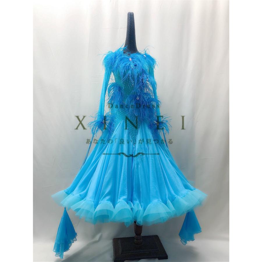 社交ダンスドレス　 ラテンドレス　モダンドレス　ロングスカート　ダンスウエア　競技　デモ　パーティー　ダンス衣装　ワンピース 012183