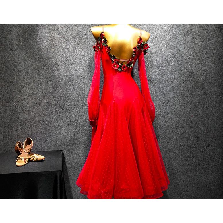 送料無料/社交ダンスドレス モダンドレス 競技 デモ ダンス衣装