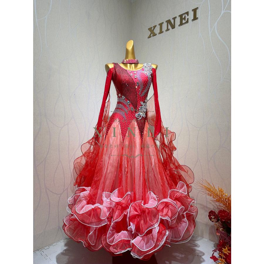 社交ダンスドレス ラテンドレス モダンドレス ロングスカート ダンス