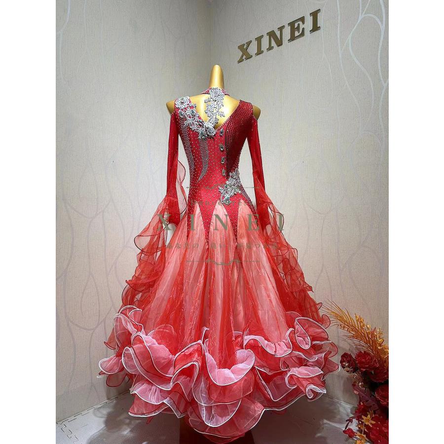 社交ダンスドレス ラテンドレス モダンドレス ロングスカート ダンス