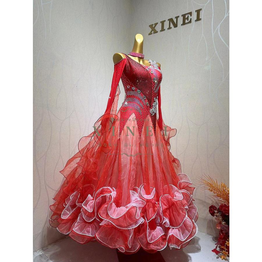 社交ダンスドレス ラテンドレス モダンドレス ロングスカート ダンス