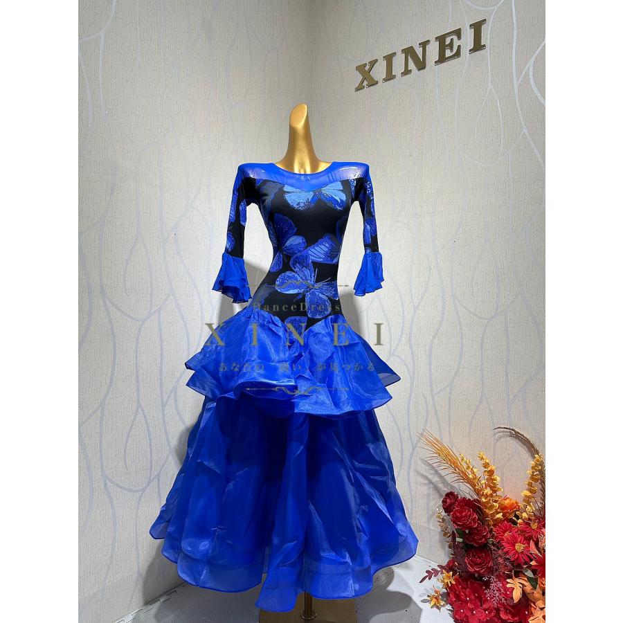 受注後生産 社交ダンスドレス ラテンドレス モダンドレス ロング 