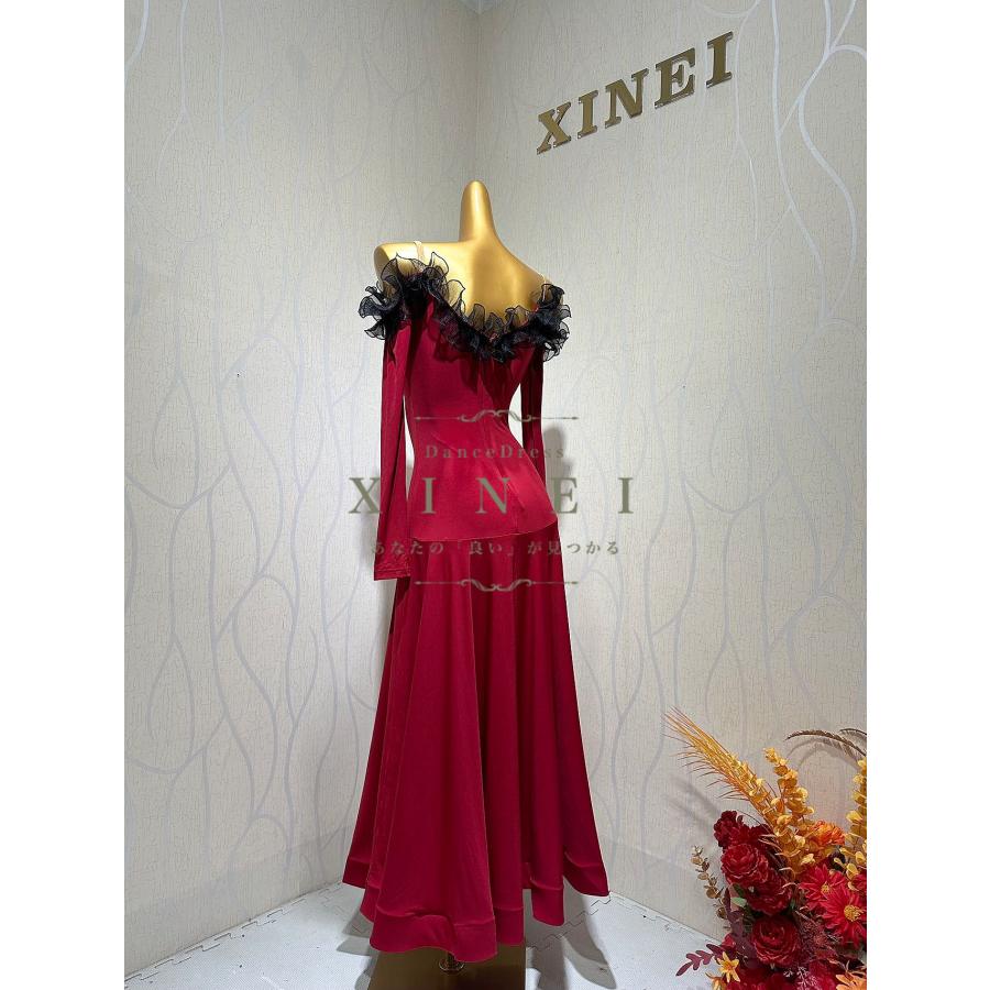 ラテンドレス　競技ダンス　社交ダンス　パーティデモ 社交ダンスドレス ラテンドレス モダンドレス ロングスカート