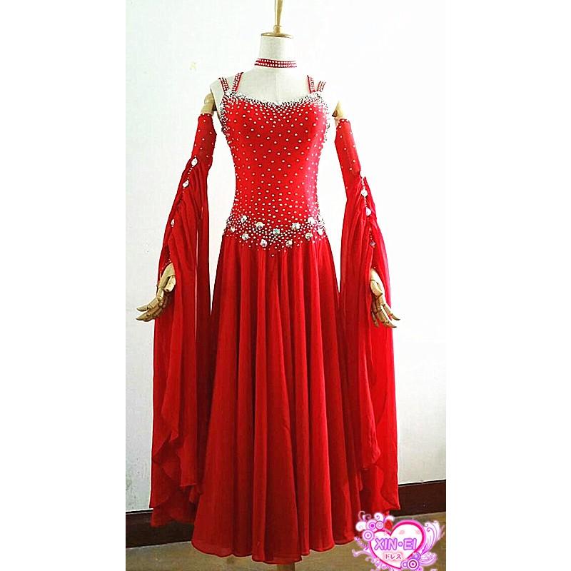 送料無料社交ダンスドレス　 ラテンドレス　モダンドレス　競技　デモ　ダンス衣装　ワンピース オーダーメード(19782円)