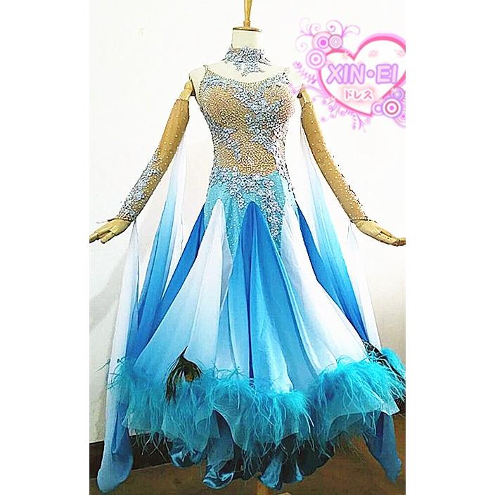 送料無料社交ダンスドレス　 ラテンドレス　モダンドレス　競技　デモ　ダンス衣装　ワンピース オーダーメード