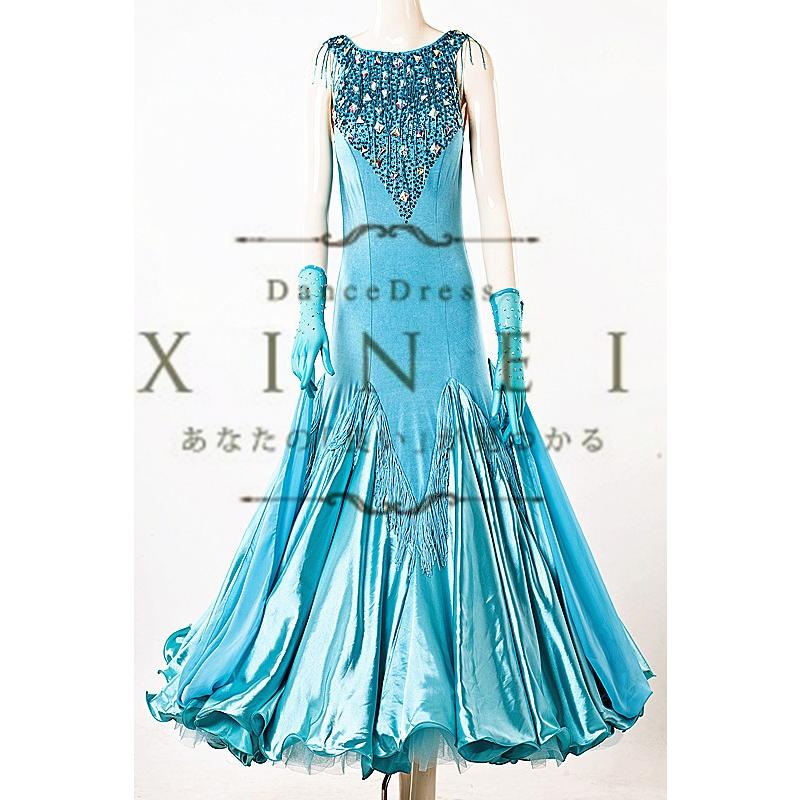 送料無料社交ダンスドレス　 ラテンドレス　モダンドレス　競技　デモ　ダンス衣装　ワンピース オーダーメード