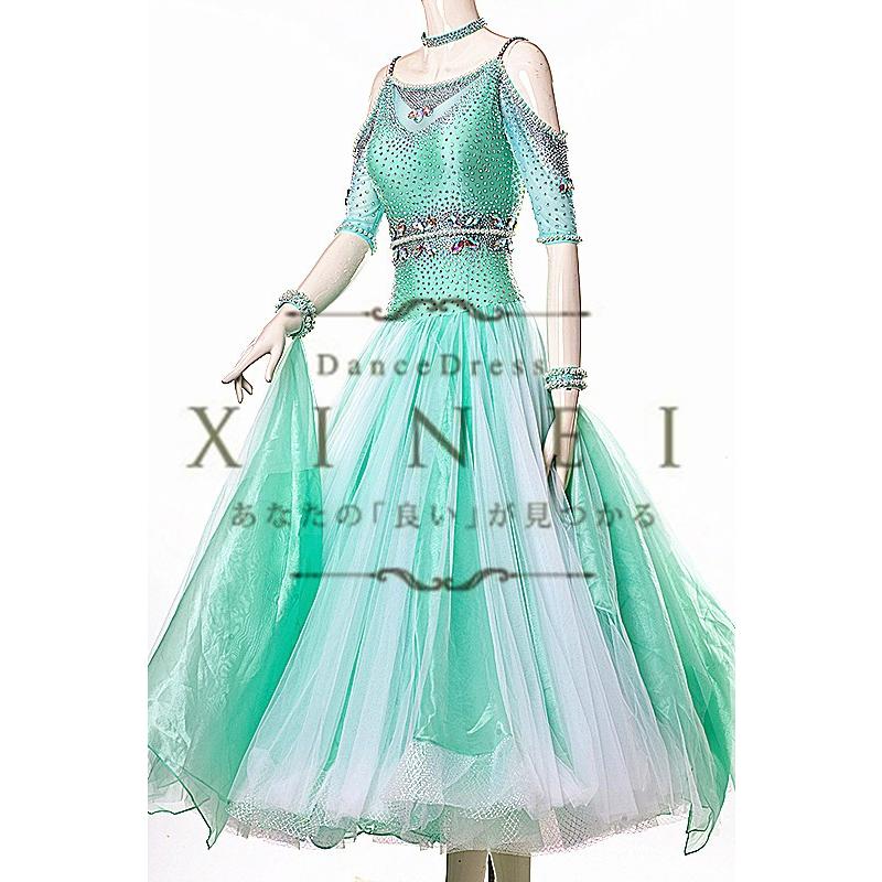 送料無料社交ダンスドレス　 ラテンドレス　モダンドレス　競技　デモ　ダンス衣装　ワンピース オーダーメード