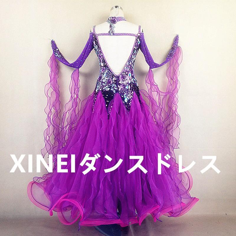 送料無料/社交ダンスドレス　 ラテンドレス　モダンドレス　ロングスカート　ダンスウエア　競技　デモ　ダンス衣装　ワンピース オーダーメード_1