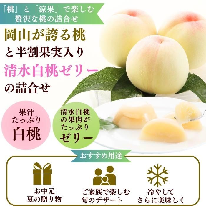 岡山白桃3個・清水白桃ゼリー3個詰合せ　お中元 ギフト 御中元【注文締切予定日：8月5日】【出荷時期：8月〜8月10日頃】_3