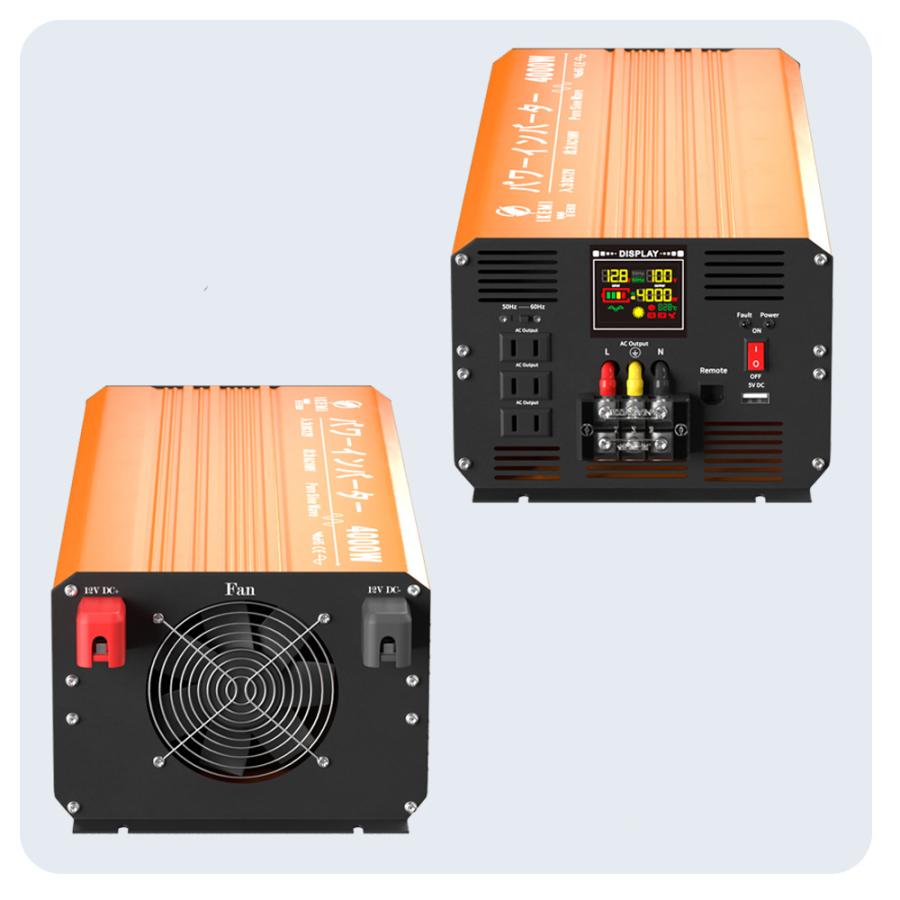 IKEMI インバーター 12v 正弦波 4000w 24v 100v 50/60HZ切替 DC AC