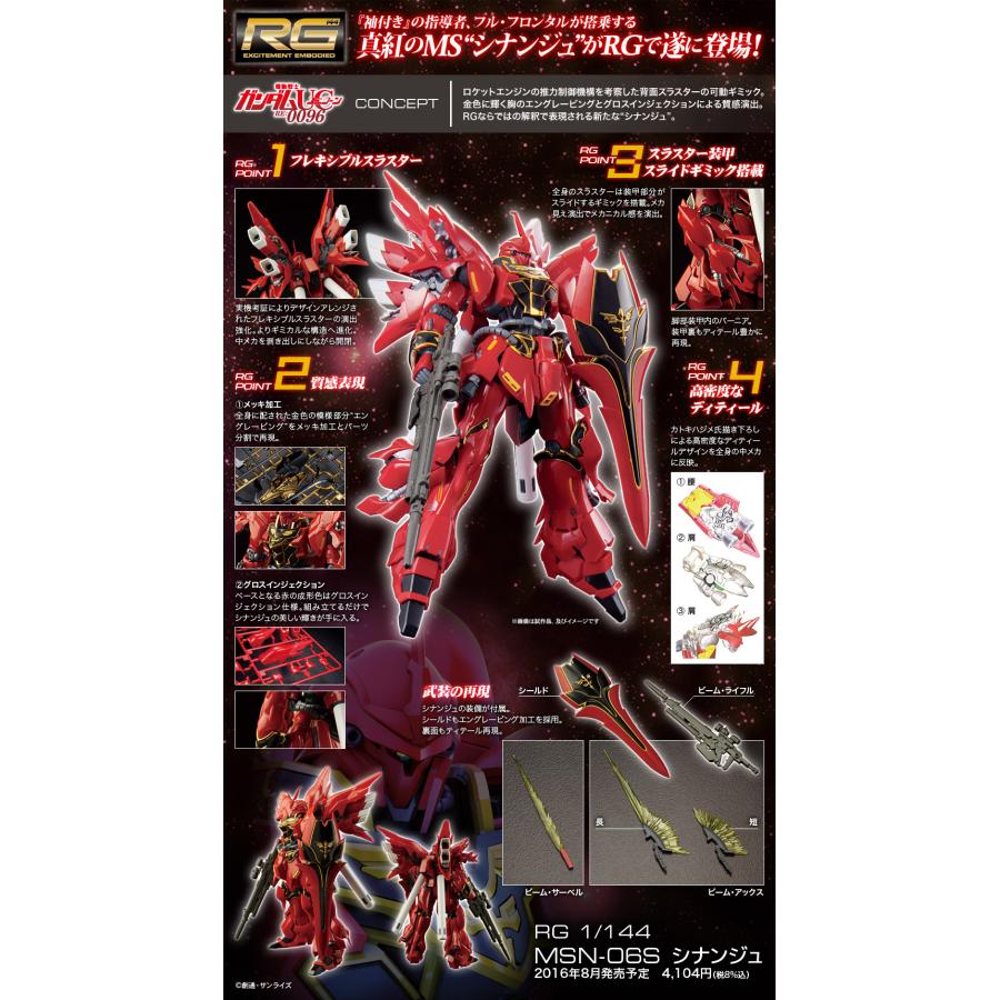 BANDAI - バンダイ RG 1/144 シナンジュ　RG 1/144 ユニコーンガンダム RG シナンジュ 1/144スケール – SOOTANG HOBBY