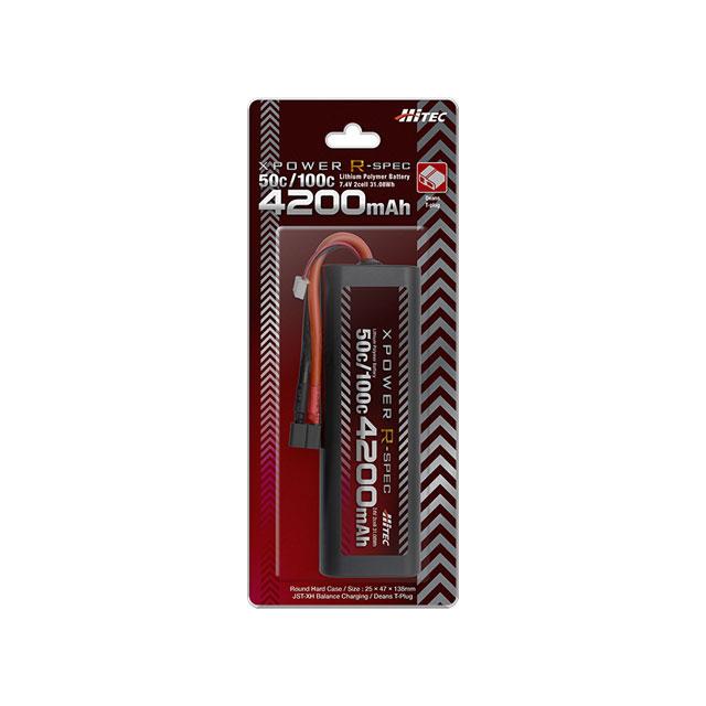 XPOWER R-SPEC 4200mAh LiPoバッテリー 4個セット XPOWER R-SPEC Li-Po 7.4V 4200mAh 50C/100C タミヤタイプ