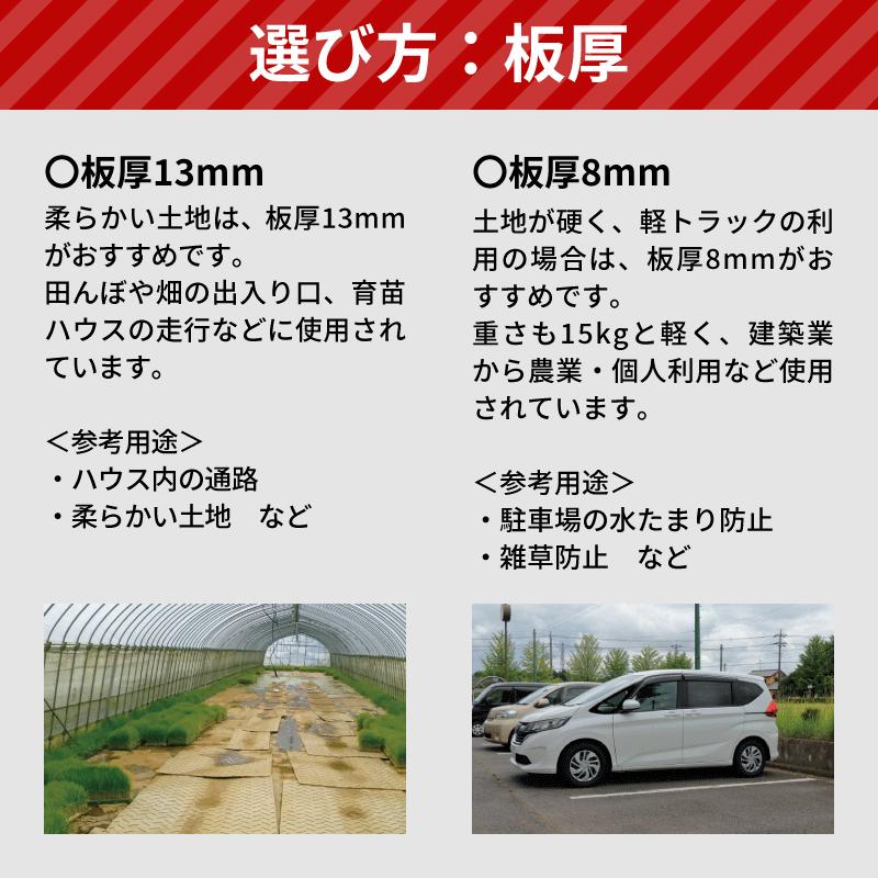 敷板 プラスチック 樹脂敷板 ディバン36 板厚13mm 滑り止め片面 ベージュ 1枚 3尺×6尺 910mm x 1,820mm 敷鉄板 プラシキ コンパネ ぬかるみ対策｜shikiita-net｜07