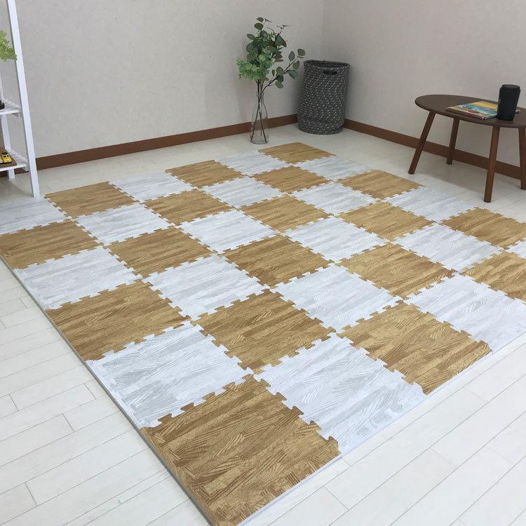 日本製 ジョイントマット 木目調 おしゃれ 床暖房対応 防音 防臭 抗菌 ラグ カーペット マット ジョイント 108枚セット 6畳 30cm 滑りにくい おしゃれ その他カーペット ラグ マット カラー ライトグレー Binghamtonhots Com