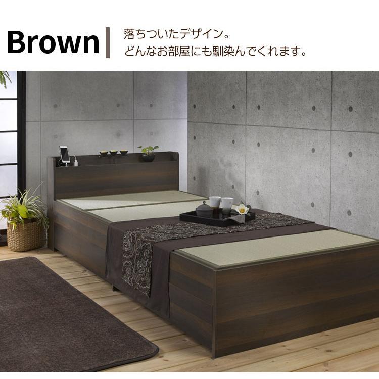 グレー マットレス付き 畳ベッド コンセント付