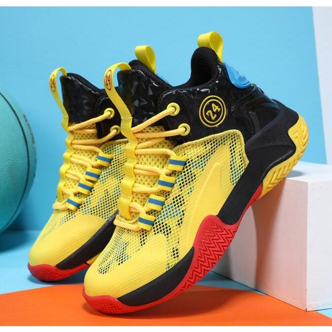 子供バスケットシューズ バッシュジュニア ジュニア バッシュ キッズ子供バスケットシューズ 衝撃 ハイカットスニーカー運動靴 防滑 耐久 高級な ヒップホップ