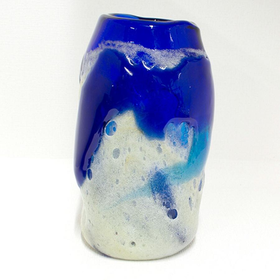 ガラス 花器 大きい 稲嶺盛吉 宙吹きガラス工房虹 琉球ガラス 花入れ