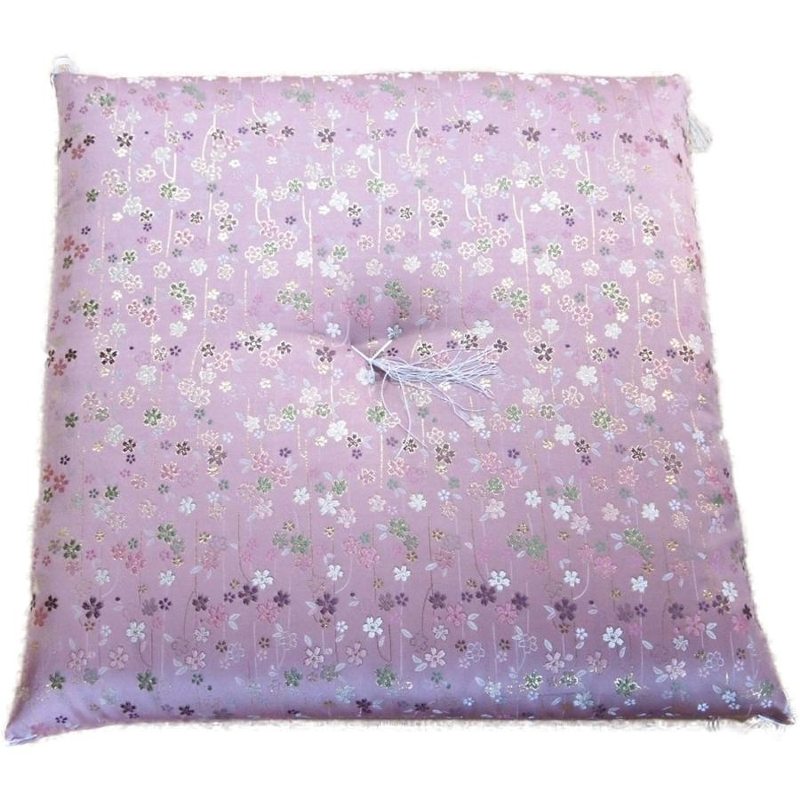 新錦 美桜 ピンク（圧縮綿入） 御前座布団 63×64ｃｍ 送料無料 お客さん 仏壇 仏前 法事 法要 お盆 お寺さん 床の間 寺院用 座布団