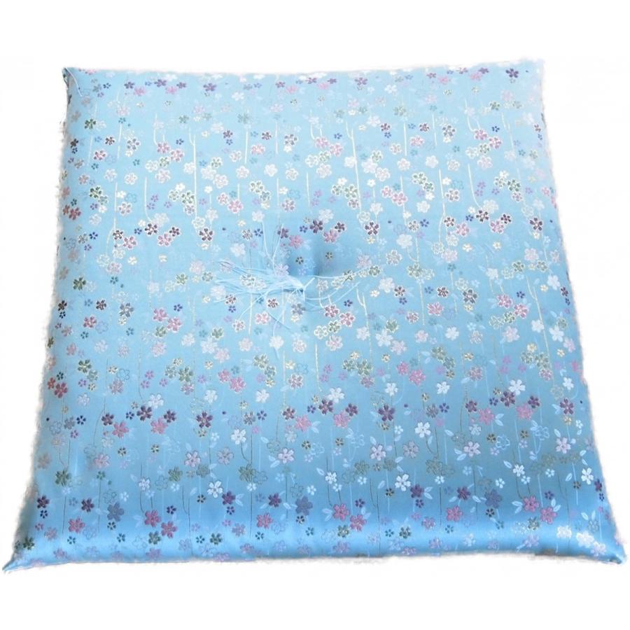 新錦 美桜 みどり（圧縮綿入） 御前座布団 63×64ｃｍ 送料無料 お客さん 仏壇 仏前 法事 法要 お盆 お寺さん 床の間 寺院用 座布団