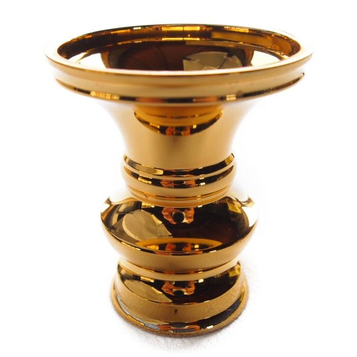 仏壇 花立て 花瓶 日本製の高岡製品 3.5寸(口径8.5×高さ11cm) 金メッキ_2