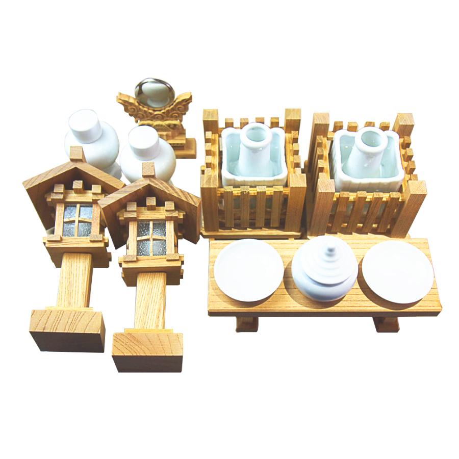 神棚 欅 違屋根三社 高級神棚 日本製 11（神棚 中サイズ: 横幅64