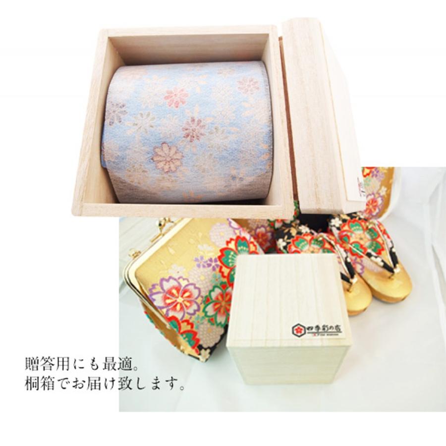 最高級金襴布 ネクタイ 和柄 一本一本 ハンドメイド 日本製 一品 『本金の紺』の画像
