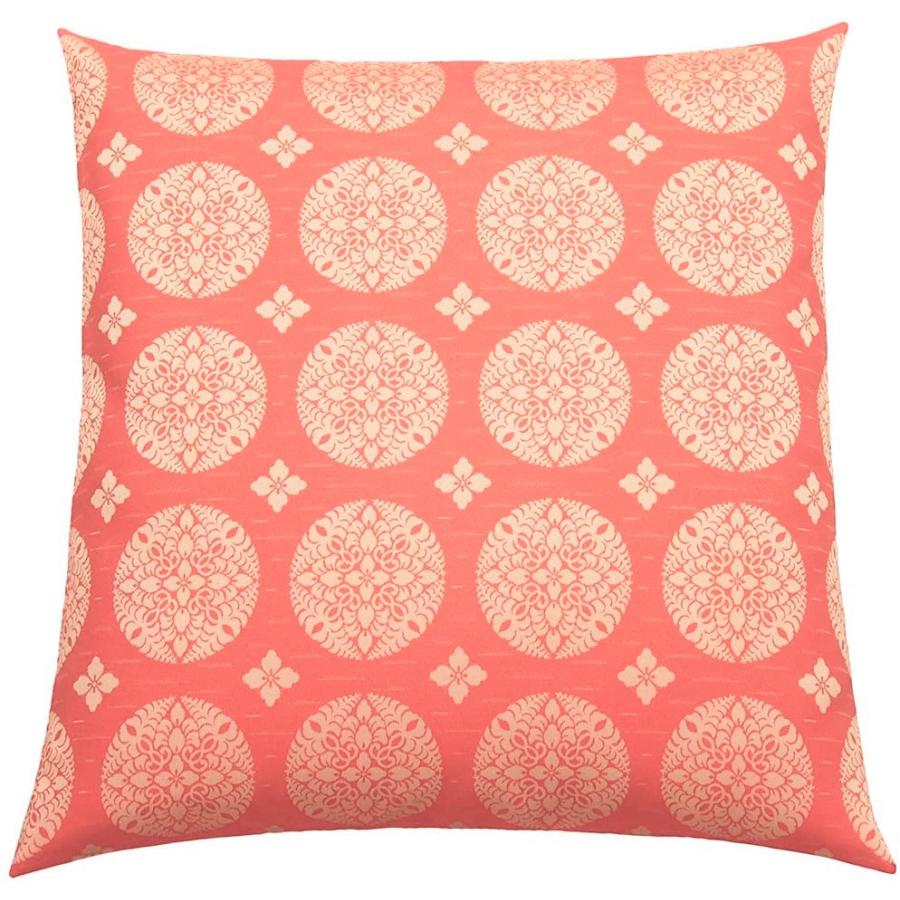 オレンジ花柄座布団8枚