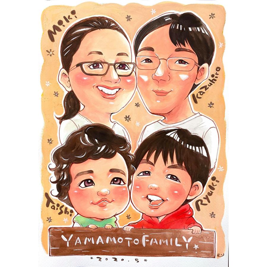 似顔絵の贈り物 LLサイズ 39.3×50.8cm : 和柄雑貨 四季彩の店 一新堂