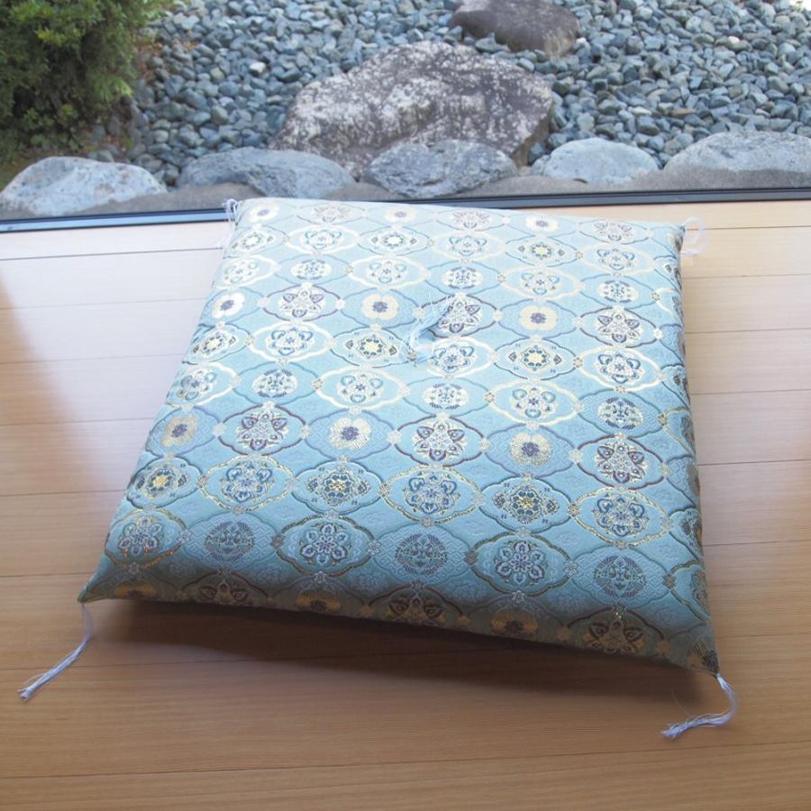 新錦錦(5) 水色（圧縮綿入） 御前座布団 63×64cm 送料無料 お客さん