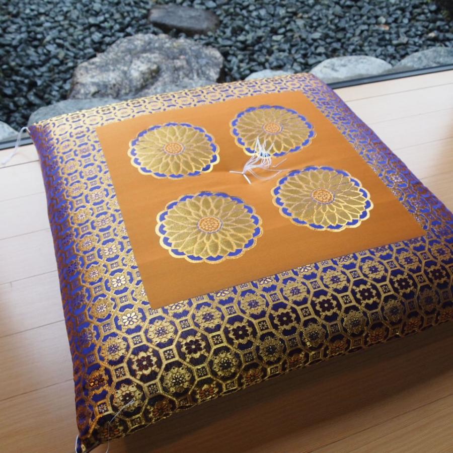 二釜剣菊 金茶（圧縮綿入） 御前座布団 71×72cm 送料無料 お客さん