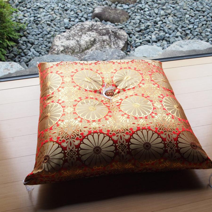 茶胴四釜 御前座布団 赤 67×68cm 送料無料 お客さん 仏壇 仏前