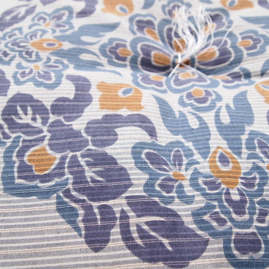 夏用 座布団 国産 片麻 一釜唐草 （平織） 座布団 67&times;73