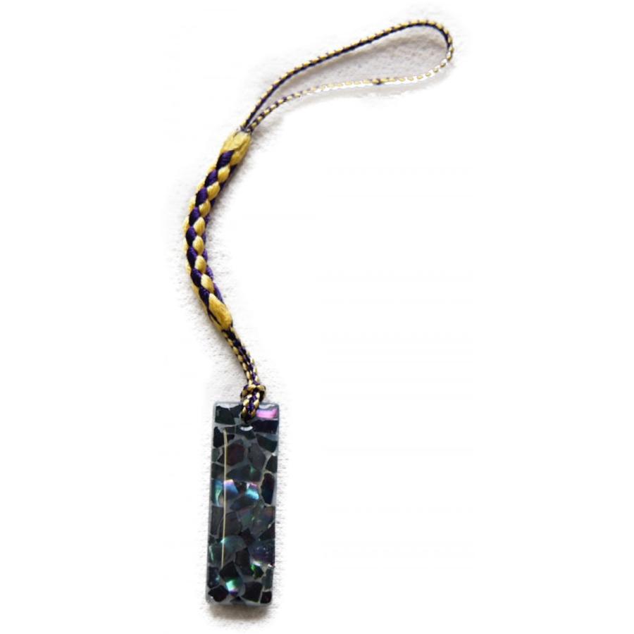 螺鈿 (らでん) 細工の 和柄 携帯 根付 ストラップ 伝統工芸 高岡漆器