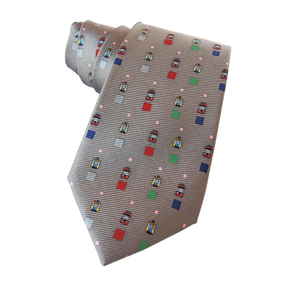 チンチン電車 キャラクター ネクタイ 小紋 グレー 路面電車の万葉線 Tintin 6 和柄雑貨 四季彩の店 一新堂 通販 Yahoo ショッピング