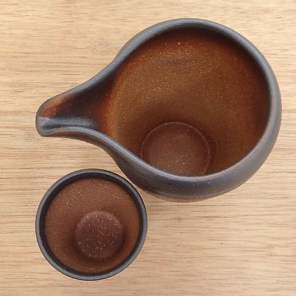 冷酒器 ぐい呑みのセット 片口 伊賀錆 陶器 日本酒 おしゃれ 業務用 美濃焼 21y348-25-27|shikisaionline|02