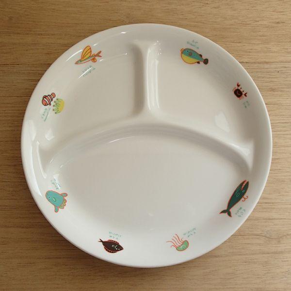 皿 仕切皿 ランチプレート シーワールド 給食食器 高強度磁器 陶器 日本製 22a748-41｜shikisaionline｜02