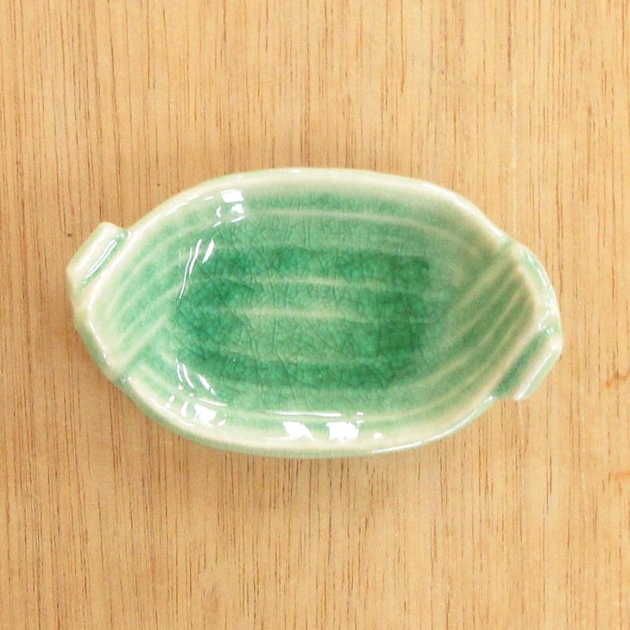 皿 小皿 笹 グリーン貫入 おしゃれ 和食器 業務用 美濃焼 16b179-33