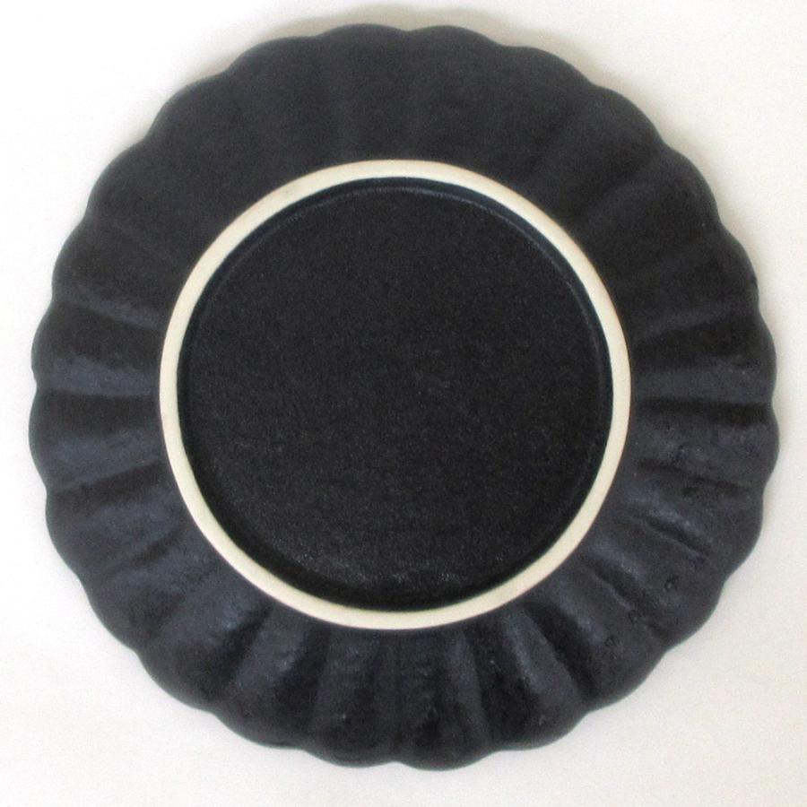 皿 丸皿 菊型鉢 24cm 黒武蔵 おしゃれ 業務用 和食器 美濃焼 23b274-03