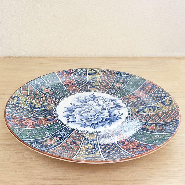 皿 大皿 10.0皿 染錦 32cm 盛り皿 おしゃれ 和食器 業務用 美濃焼