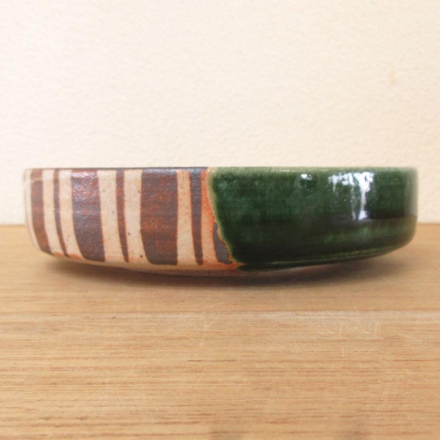 皿 5寸平鉢 14.5cm 鳥獣戯画 織部 手造り おしゃれ 和食器 業務用 美濃