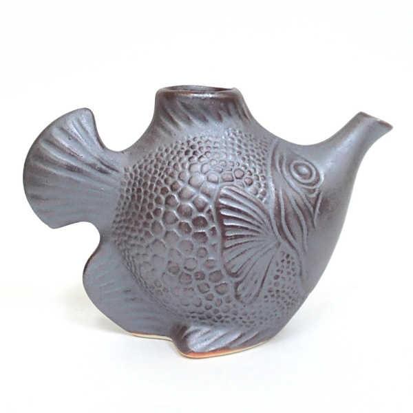 徳利 鉄釉魚型徳利 酒器 陶器 日本酒 おしゃれ 業務用 美濃焼 25d34235
